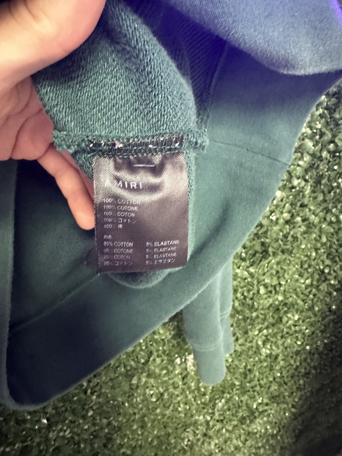 Amiri Amiri Leather Logo Forest Green Hoodie Size US M / EU 48-50 / 2 - 5 Thumbnail