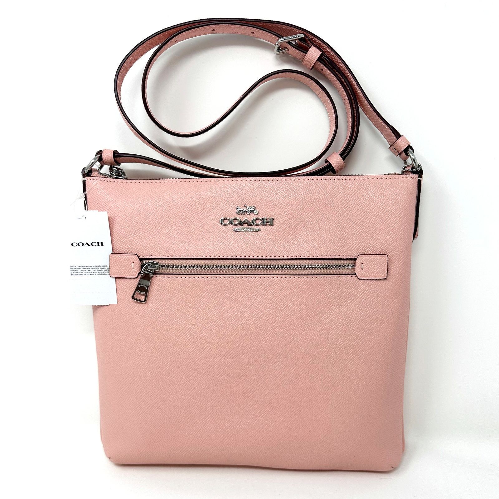 image of Coach Rowan File Bag Purse Light Pink Leather C1556, Women's
