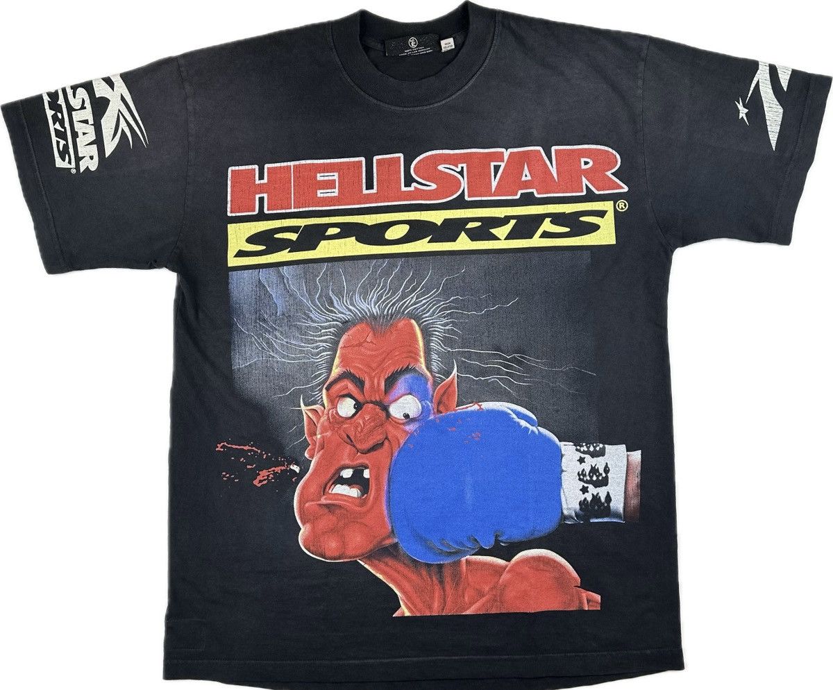 image of Hellstar Knock Out T-Shirt in Black, Men's (Size Small)