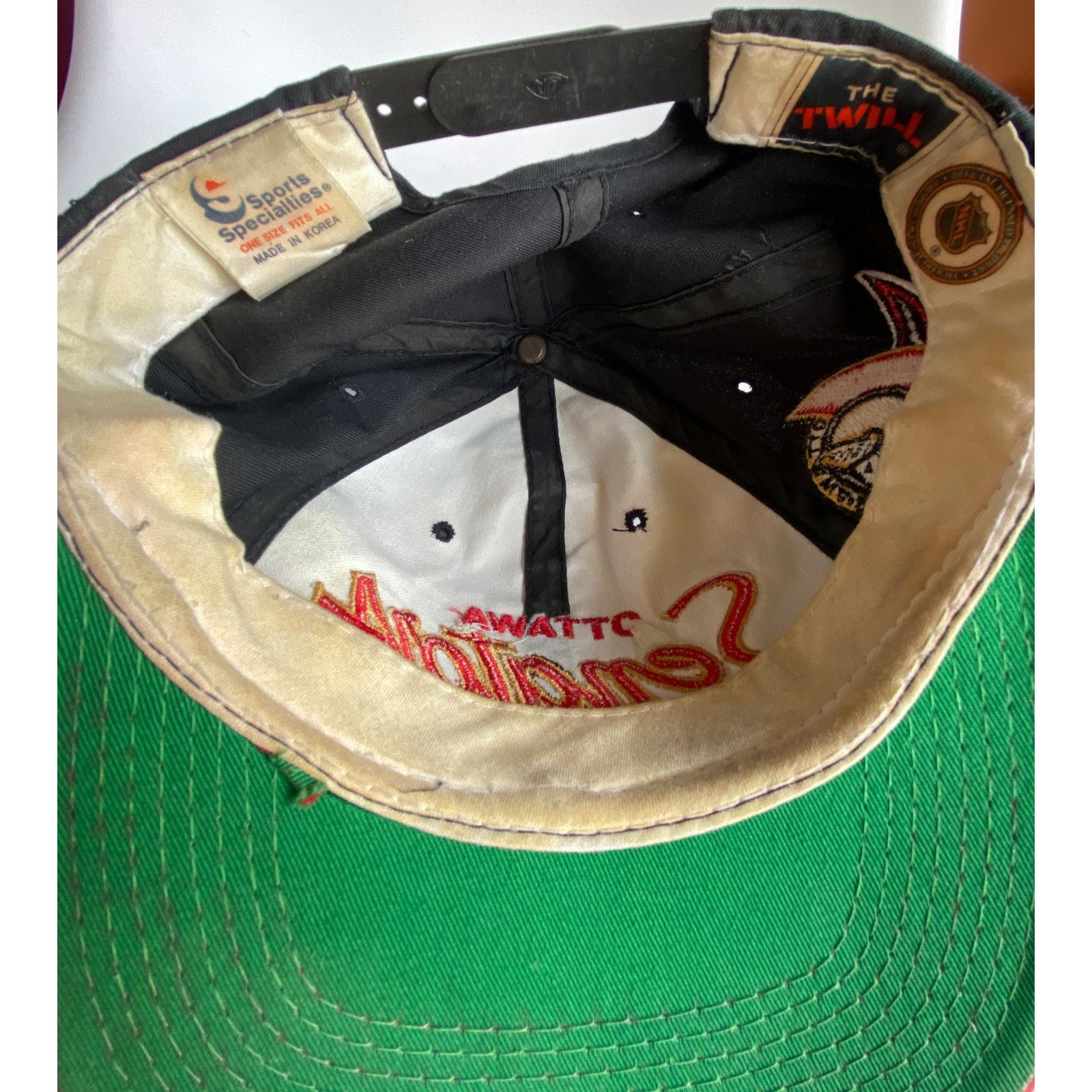NHL Ottawa Senators 90s Dline SCRIPT Sports snapback Twill vtg Size ONE SIZE - 5 Thumbnail