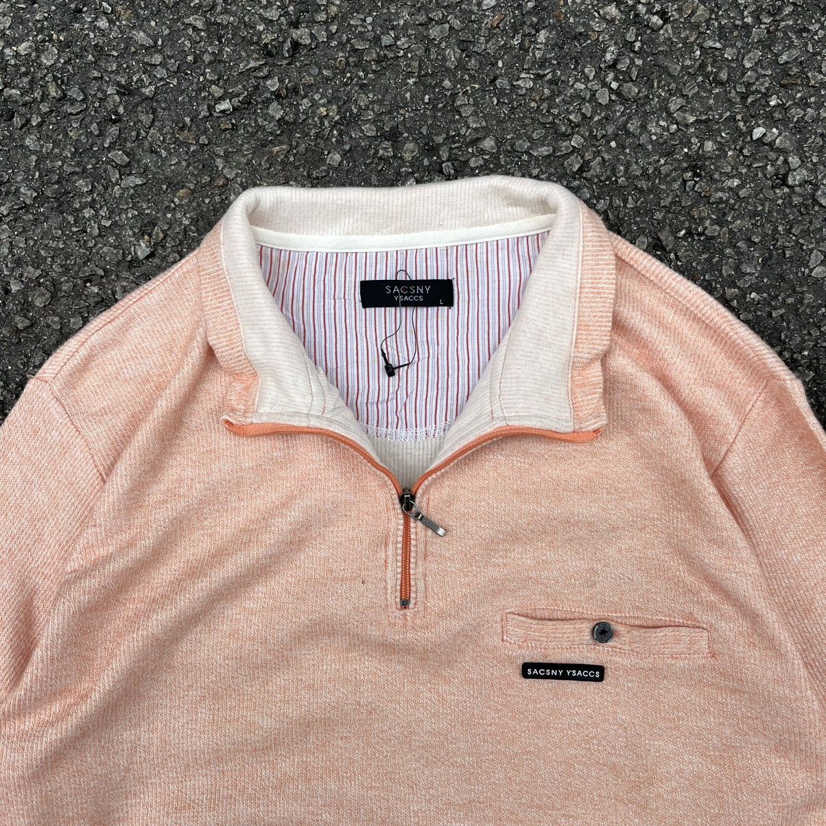 Yohji Yamamoto Sacsny Ysaccs by Yohji Yamamoto Quarter Zip Japanese Sweater Size US L / EU 52-54 / 3 - 5 Thumbnail