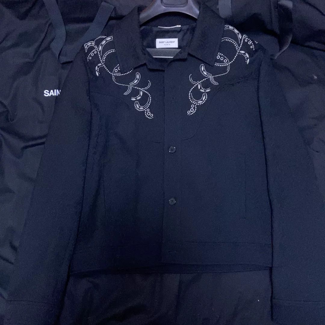 Saint Laurent Paris Saint Laurent Men's Beaded Studded Jacket Size US M / EU 48-50 / 2 - 1 Thumbnail