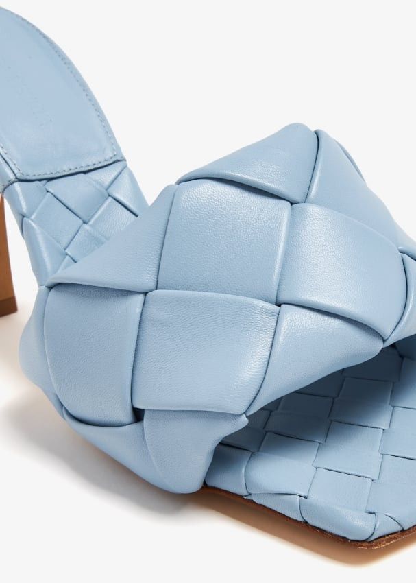 Bottega Veneta o1n1vont1124 Lido Sandals Mules in Blue Size US 8.5 / IT 38.5 - 3 Thumbnail