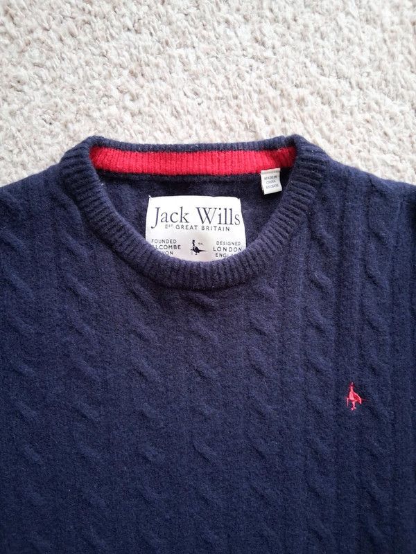 Jack Wills 100% wool sweater jumper navy vintage comfortable unique Size M / US 6-8 / IT 42-44 - 5 Thumbnail