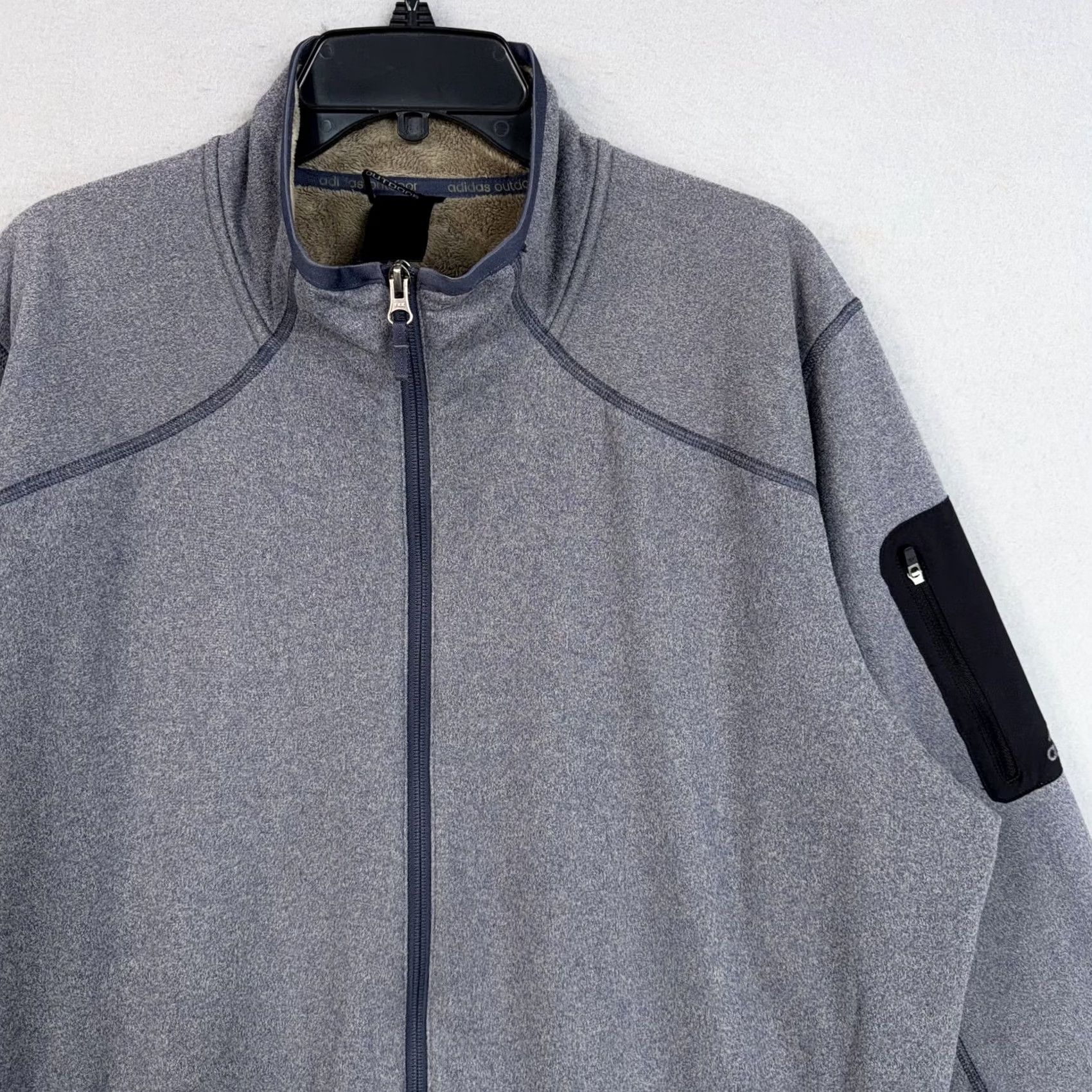 Adidas Adidas Outdoor Jacket Mens XL Gray Full Zip Lined Fleece Hiking Activewear Casual Size US XL / EU 56 / 4 - 2 Thumbnail