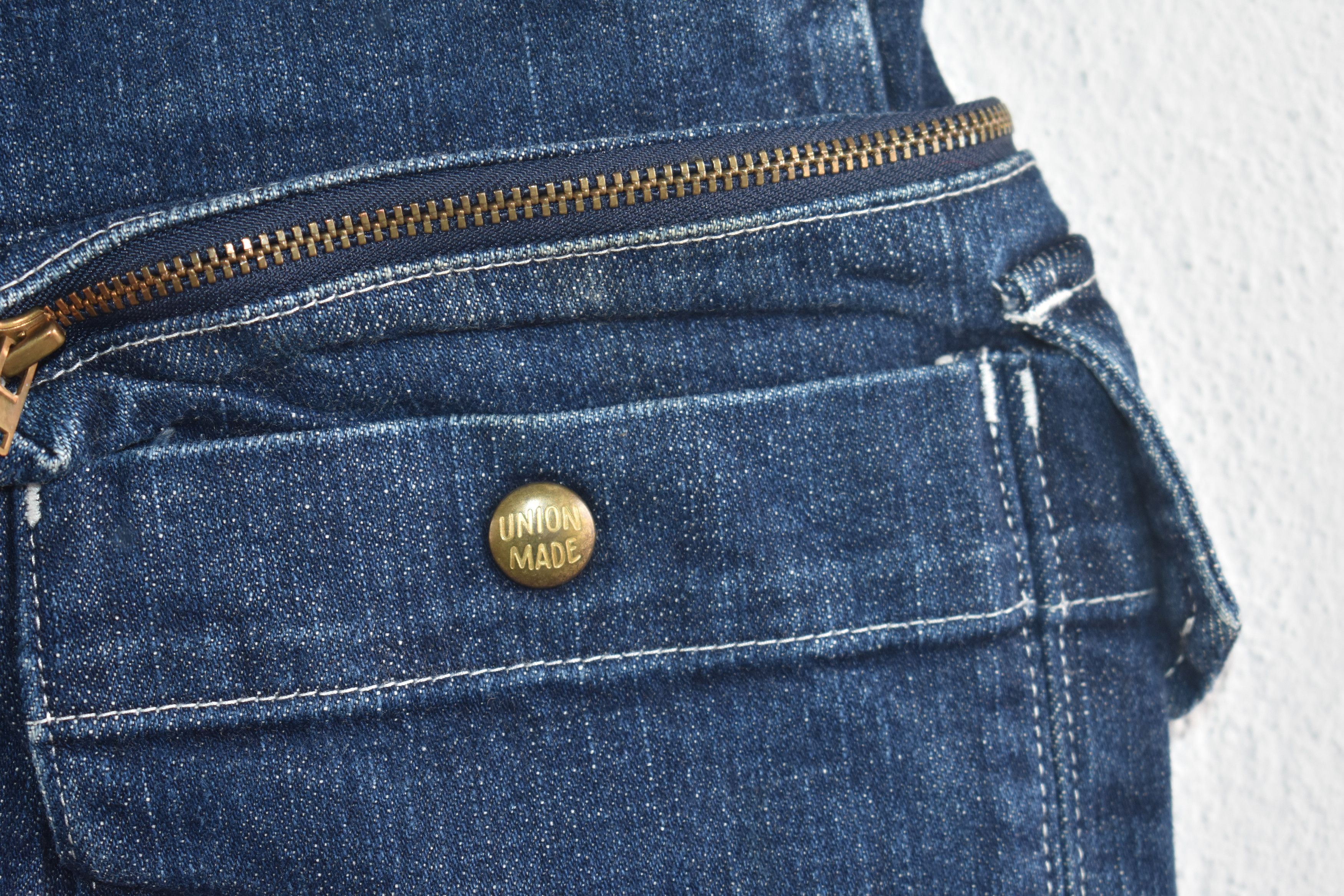 Japanese Brand × Vintage Union Made Cargo Jeans Big Pocket Rare! W34 Size US 34 / EU 50 - 3 Thumbnail