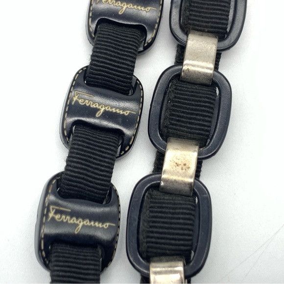 Salvatore Ferragamo Salvatore Ferragamo Nylon Chain Tote Shoulder Bag in Black Size ONE SIZE - 6 Thumbnail
