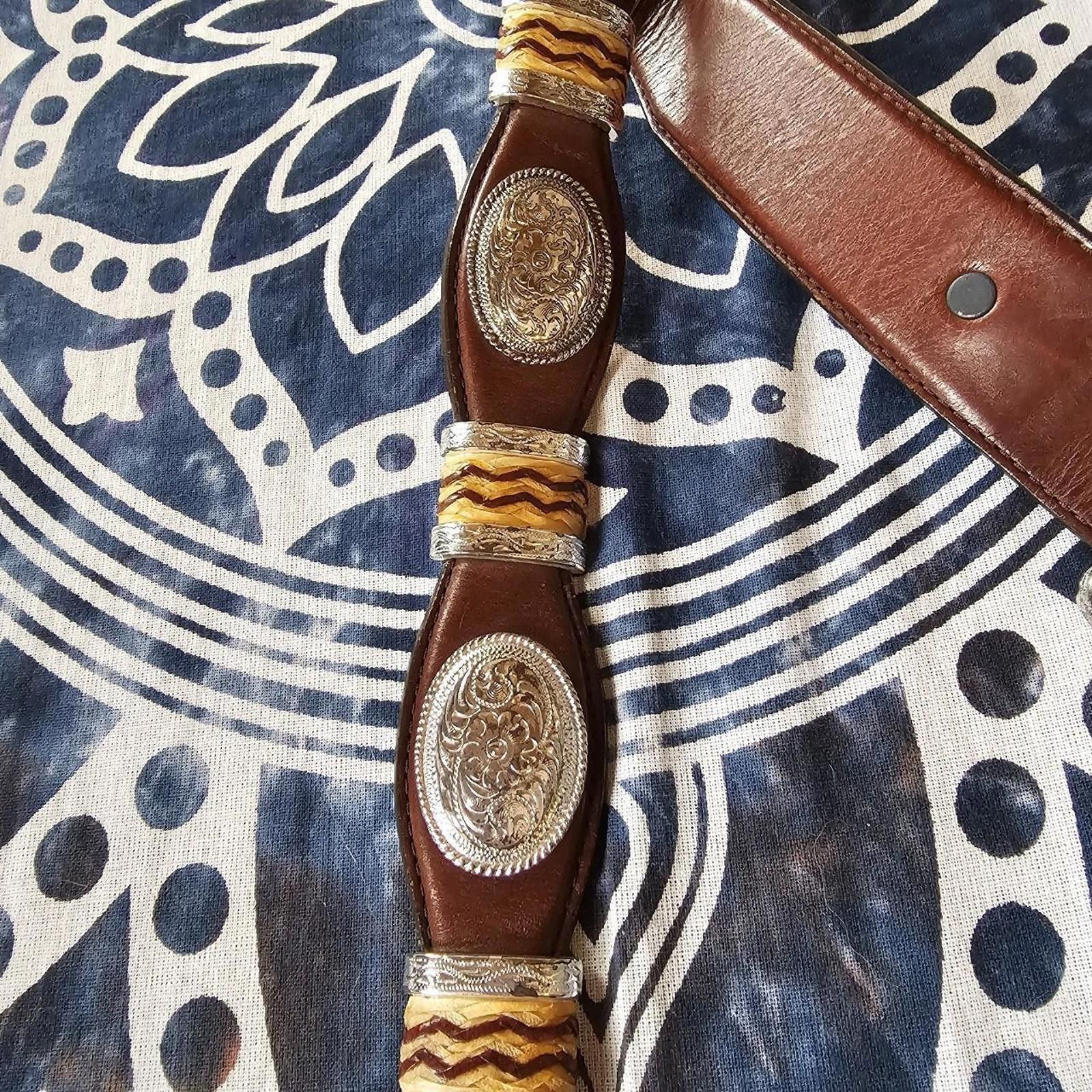 Tony Lama Tony Lama Men's Brown Gold and Silver Belt Size ONE SIZE - 2 Thumbnail