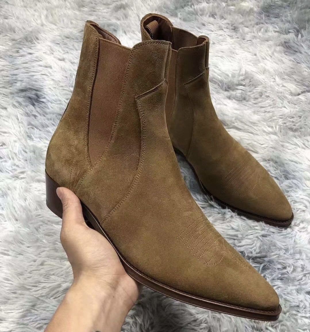Celine × Hedi Slimane FW20 Camargue Western Chelsea Boots sz40/41.5 Size US 8.5 / EU 41-42 - 1 Thumbnail