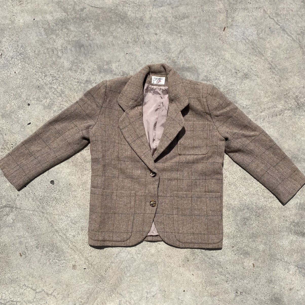 Givenchy Vintage Givenchy Wool Blazer Brown Checkered Size US M / EU 48-50 / 2 - 1 Thumbnail
