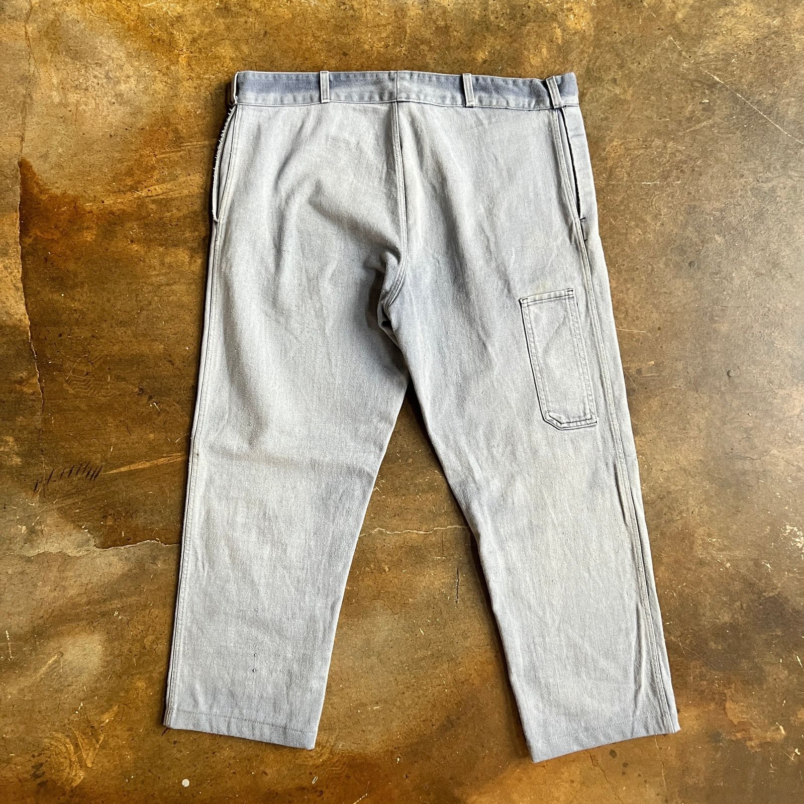 Vintage VTG French Sanforized Chore Pants Fade and Repairs 38x26 Size US 38 / EU 54 - 7 Thumbnail