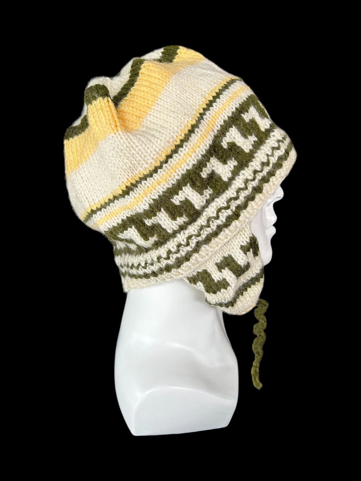 Japanese Brand × Kapital × Vintage Crochet Knitted Handmade Big Beanie Hats Rare☠️☠️ Size ONE SIZE - 1 Thumbnail