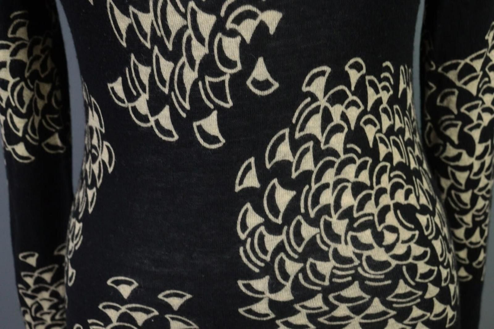 Marimekko Marimekko Black Printed Wool A-Line Shirt Dress Size XS Size XS / US 0-2 / IT 36-38 - 3 Thumbnail