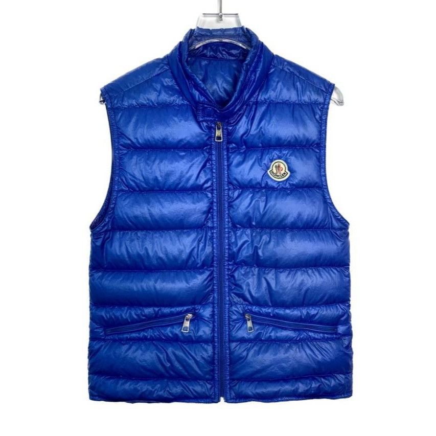 Moncler Moncler Mens Quilted Down Puffer Vest Blue Size 0 With Logo Size US XS / EU 42 / 0 - 1 Thumbnail