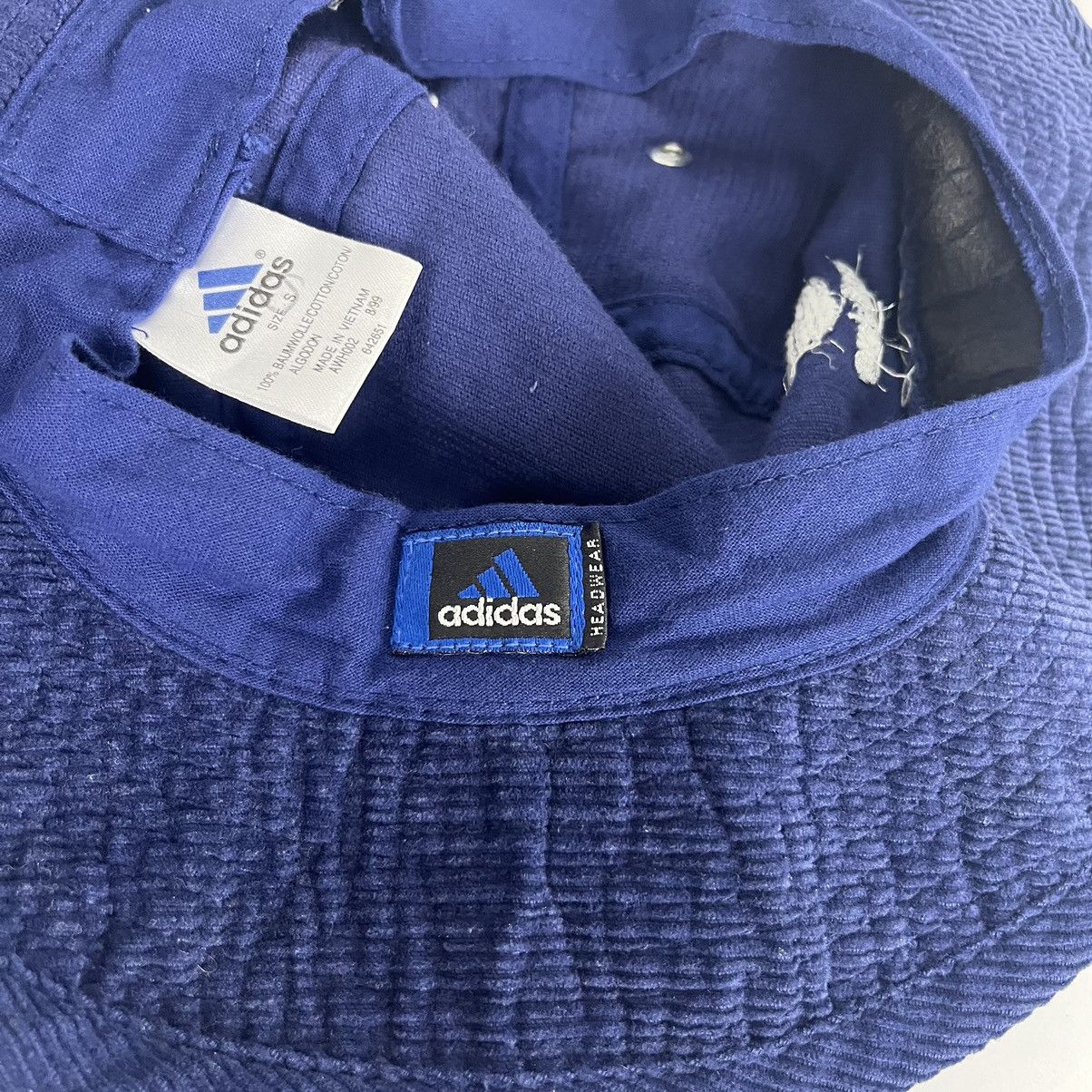 Adidas × Vintage 🫐VINTAGE🫐 Adidas Headwear Blue Corduroy Velvet bucket Hat Size 28 - 8 Thumbnail