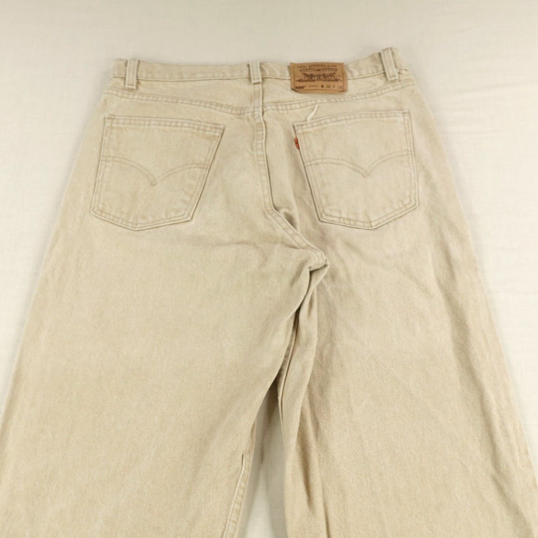 Levi's VINTAGE Levi's 550 Jeans Men 36x34 Beige Denim Relaxed Fit Tapered 90s Size US 34 / EU 50 - 5 Thumbnail