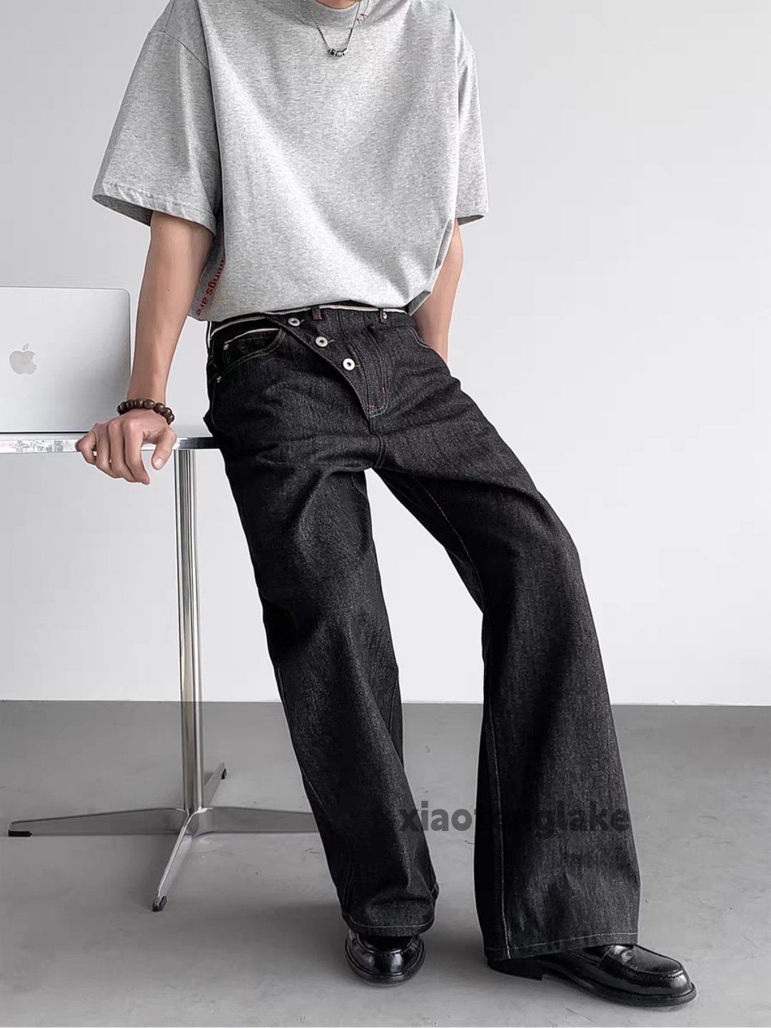 Jean Otl Balenciaga rickowens style flared loose baggy jeans Size US 36 / EU 52 - 8 Thumbnail