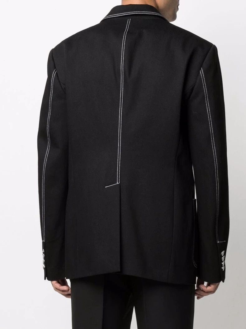 Alexander McQueen Alexander McQUEEN size 46 Black visible thread single brea Size 46S - 6 Thumbnail