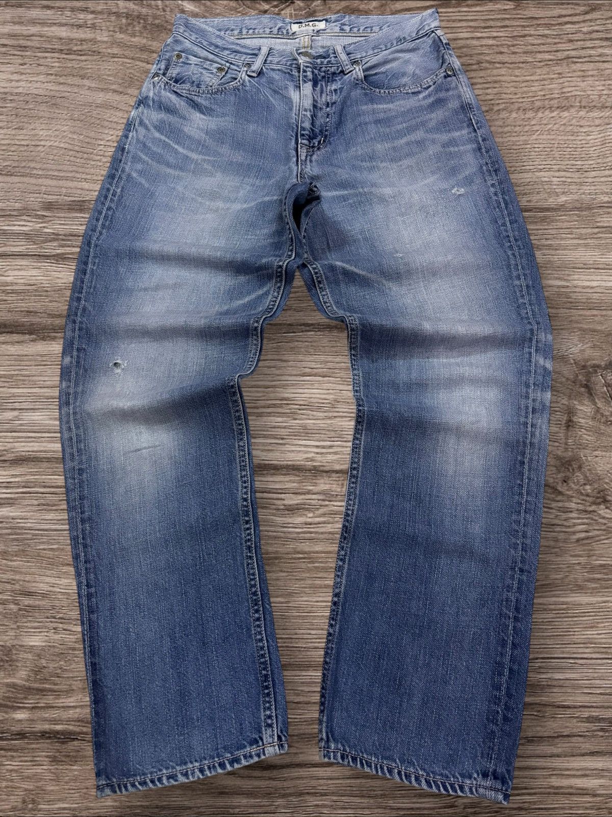 OMNIGOD Vtg D.M.G Spellbound Japan Honeycomb Faded Distress Jeans Size US 28 / EU 44 - 1 Thumbnail