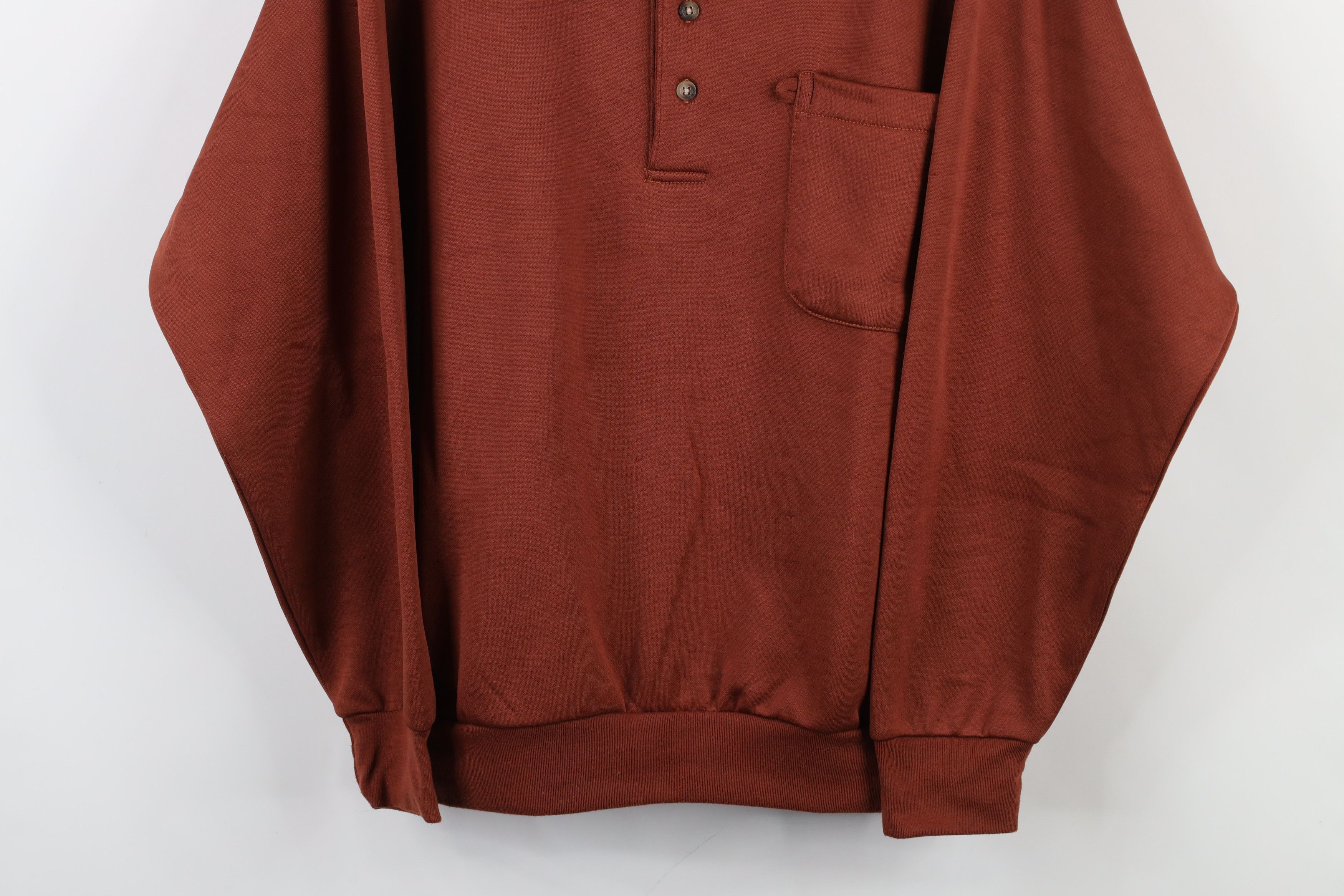 Vintage Vintage 90s Streetwear Collared Pullover Sweatshirt Orange Size US M / EU 48-50 / 2 - 3 Thumbnail