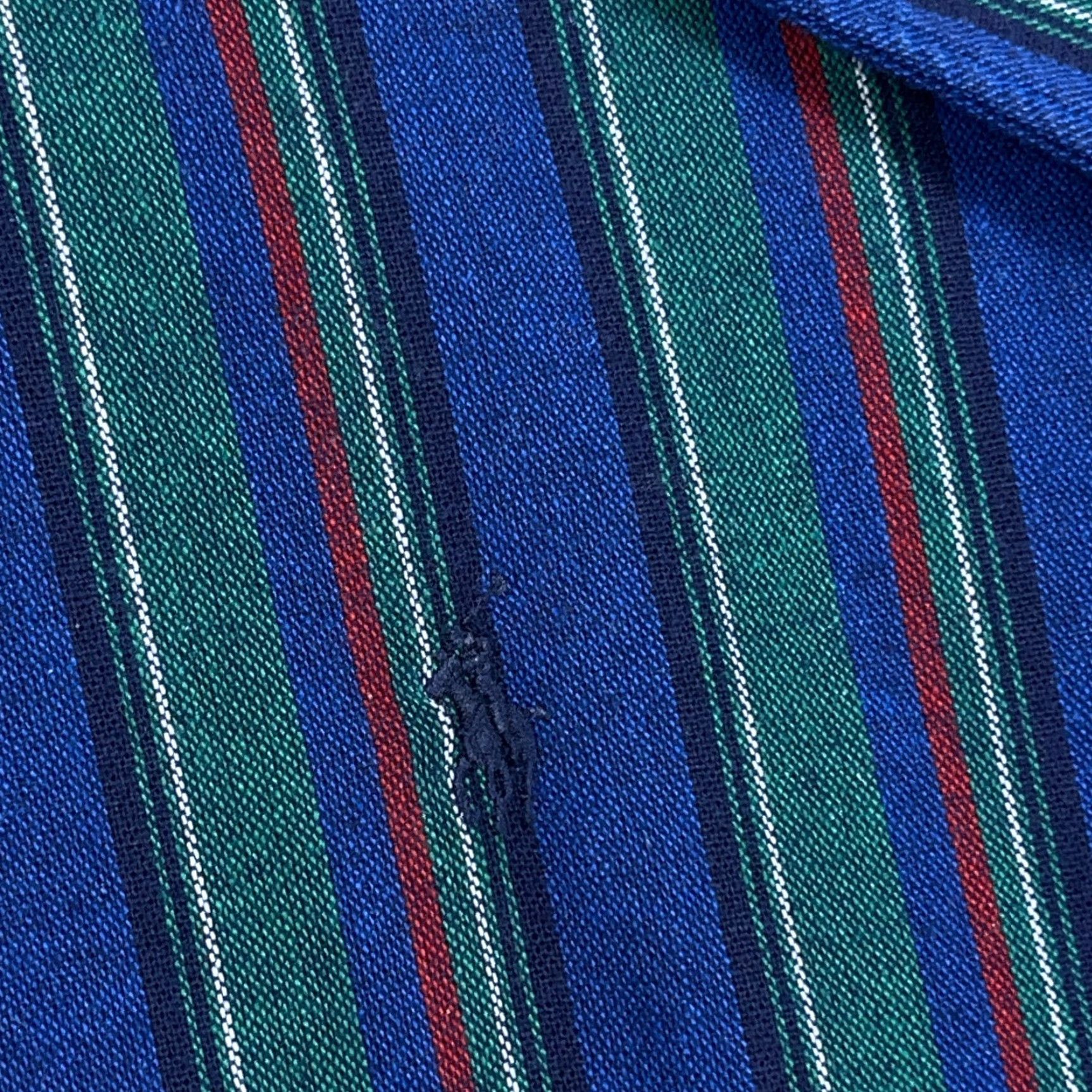 Ralph Lauren VINTAGE Ralph Lauren Shirt Men Medium Blue Button Up Oxford Cloth Striped Western VTG Size US M / EU 48-50 / 2 - 4 Thumbnail