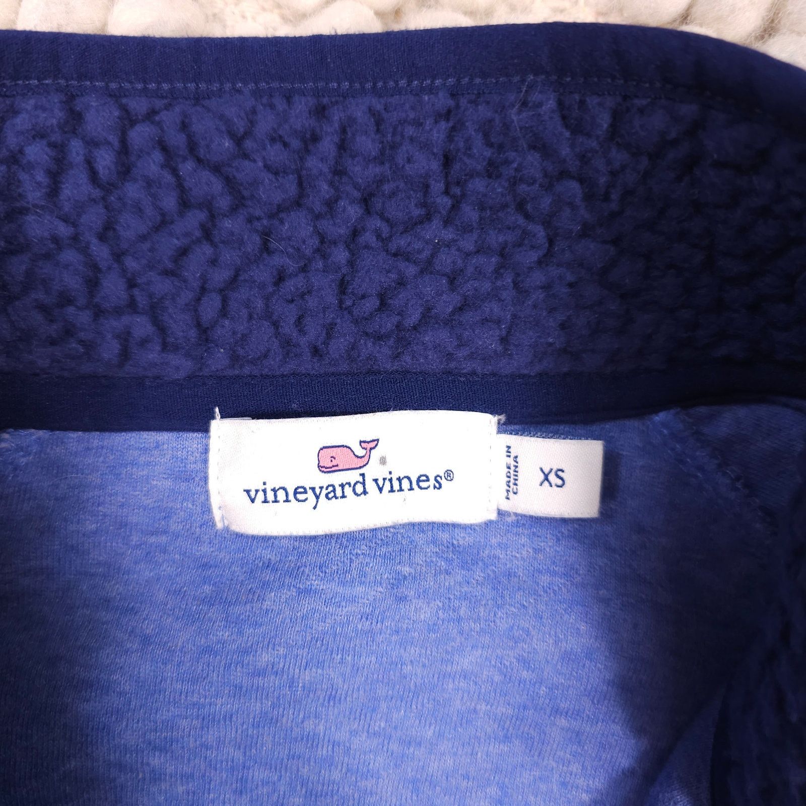 Vineyard Vines Vineyard Vines Mixed Media Sherpa Fleece Popover Blue XS Size XS / US 0-2 / IT 36-38 - 6 Thumbnail