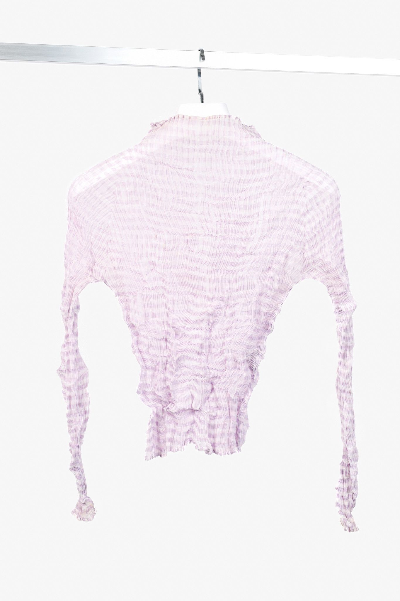 Pleats Please Issey Miyake Issey Miyake Pleated Mock-Neck Long-Sleeve Popcorn Top Size S / US 4 / IT 40 - 2 Thumbnail