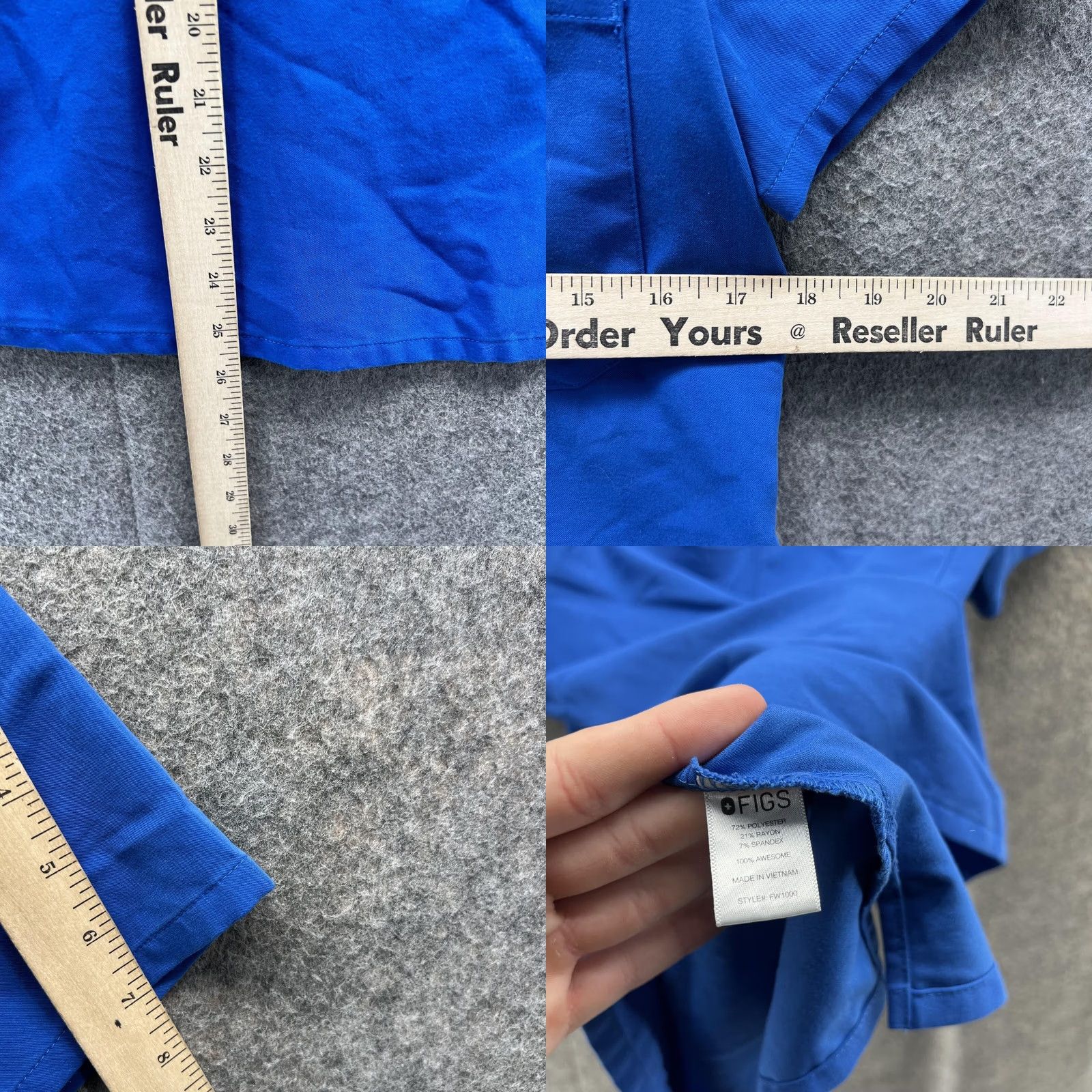 Vintage FIGS Scrub Shirt Women's XS Blue V Neck One Pocket Technical Collection Size S / US 4 / IT 40 - 8 Thumbnail