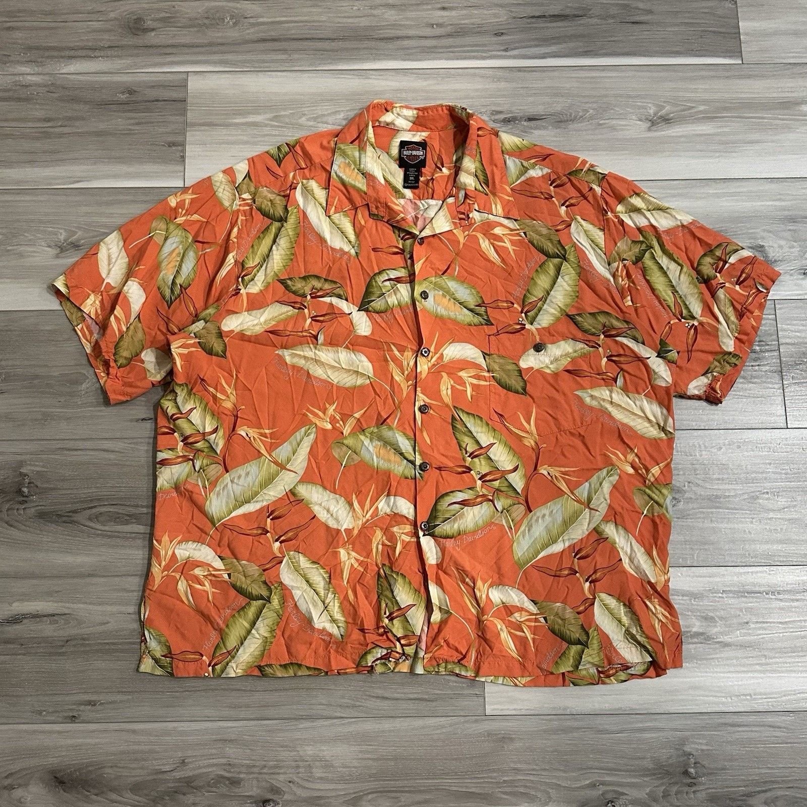 Harley Davidson Harley Davidson Vintage Hawaiian Mens 3XL Silk Shirt Tori Size US XXL / EU 58 / 5 - 1 Thumbnail