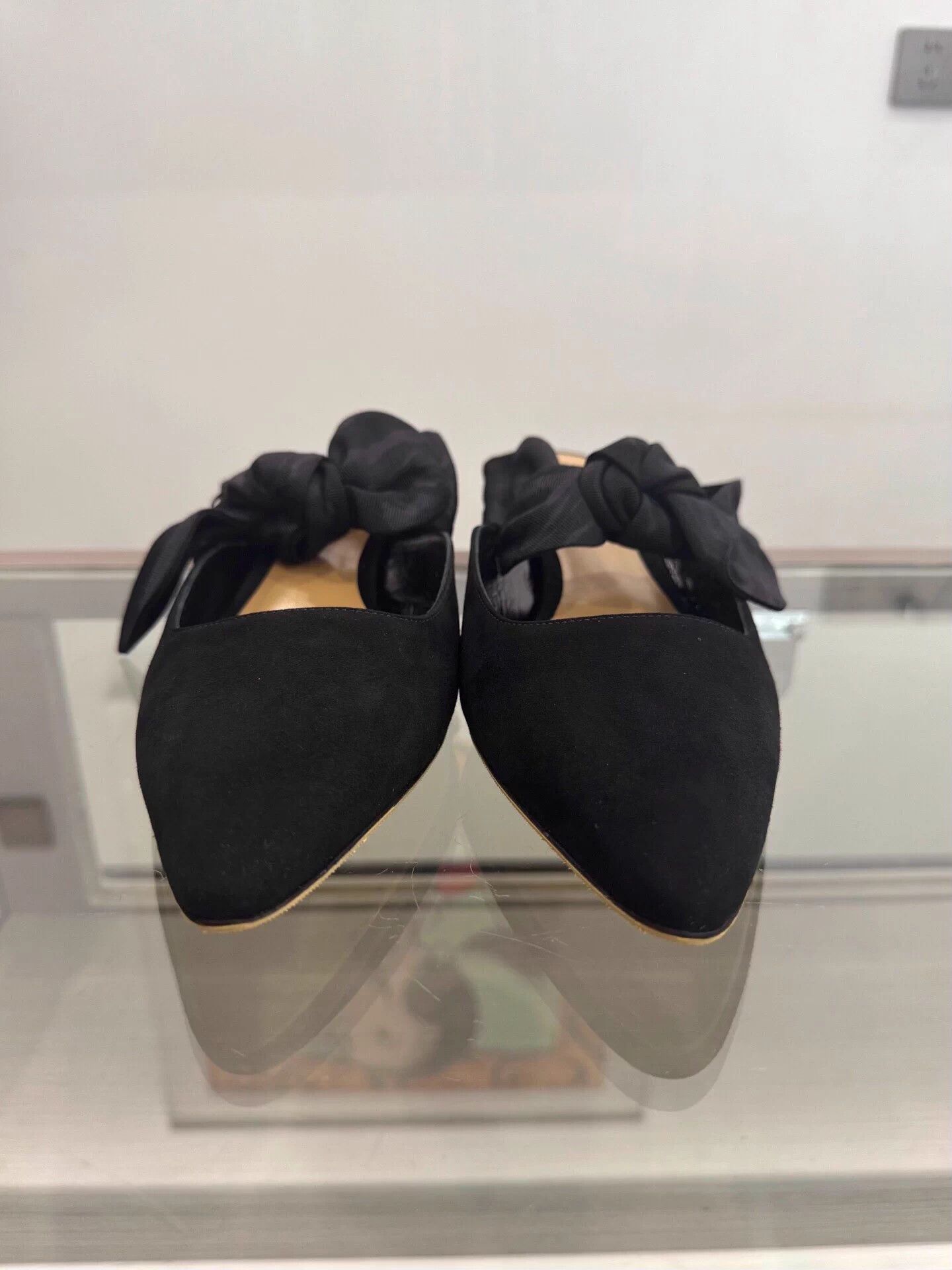 The Row The Row women's black bow 5cm heeled slippers 39EU Size US 8 / IT 38 - 2 Thumbnail