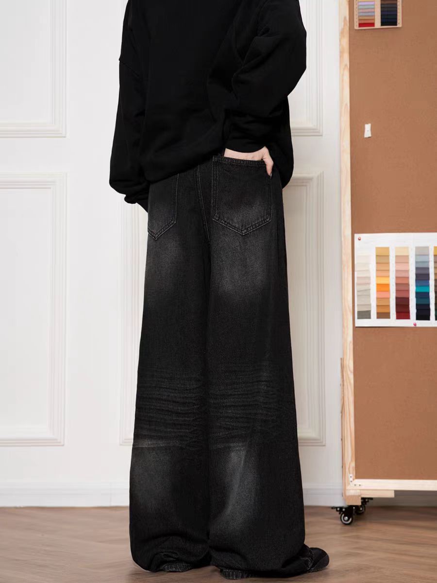 Vintage Vintage High Street Black Straight Leg Wide Jeans Size US 32 / EU 48 - 4 Thumbnail