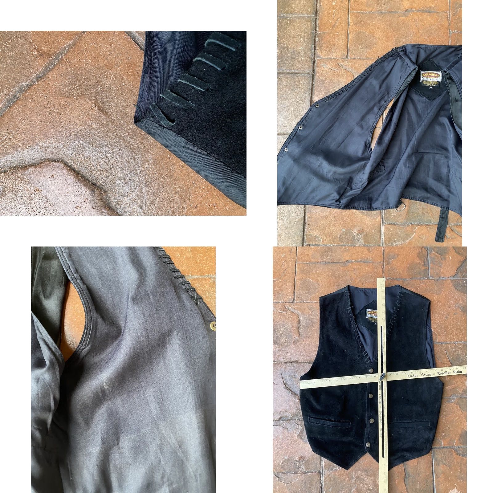 Vintage VINTAGE Exclusive Paragraff Black Leather Biker Vest Medium Size US M / EU 48-50 / 2 - 8 Thumbnail