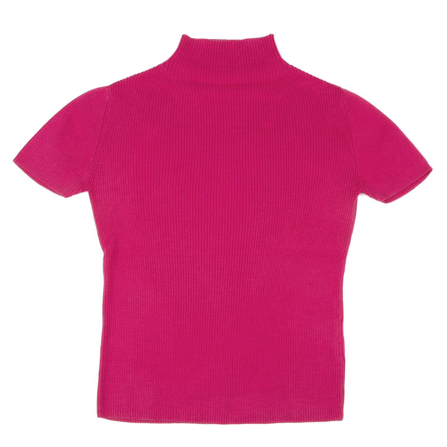 Jean Paul Gaultier Cotton Mock Neck Short Sleeve Rib Knit Sweater Pink 48 Size US M / EU 48-50 / 2 - 1 Thumbnail