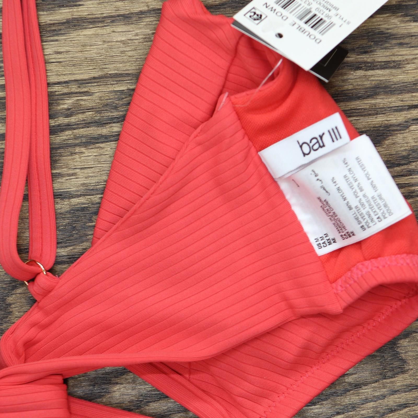 Bar III Nwt Bar Iii Bralette Bikini Swim Top Bright Rose Pink M Size ONE SIZE - 5 Thumbnail