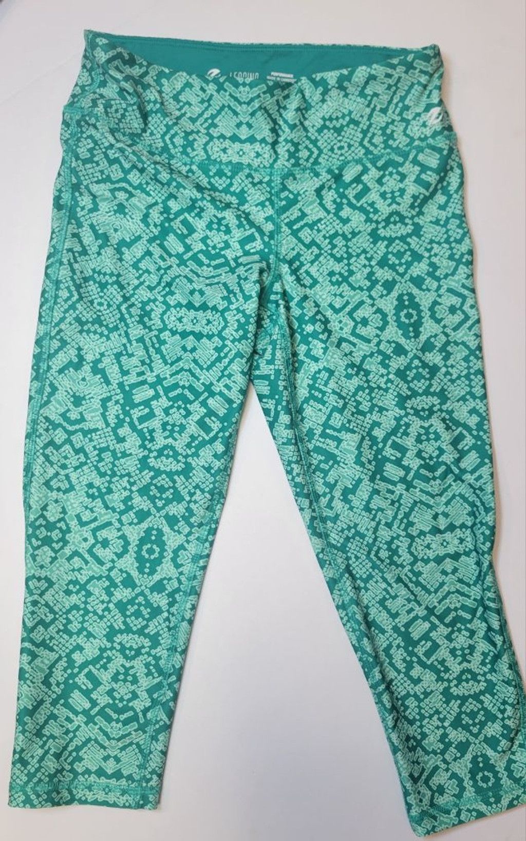 Other Women's Energy Zone Teal & White Patterned Leggings Size S Size 27" / US 4 / IT 40 - 1 Thumbnail