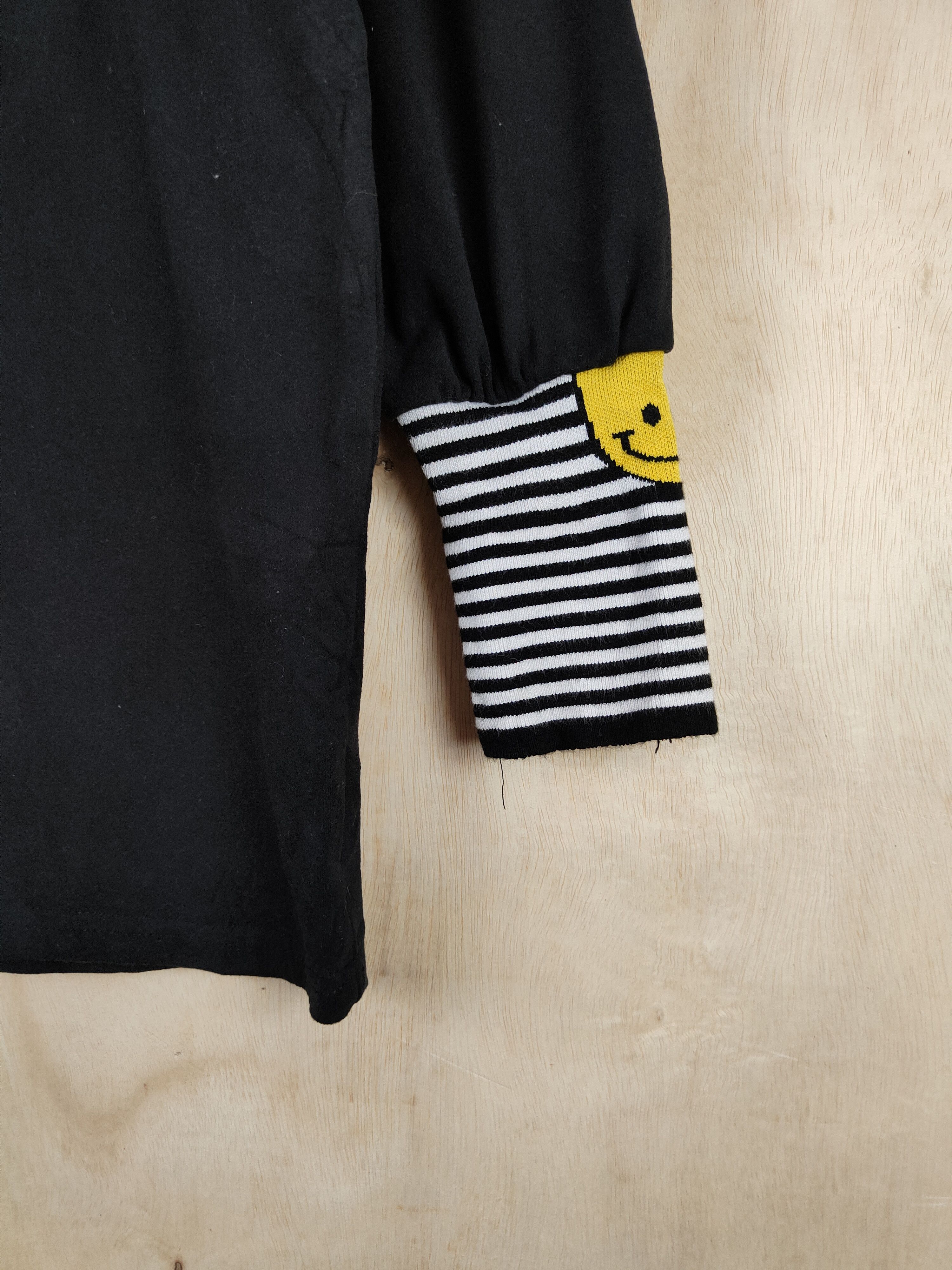 Japanese Brand Z Ziling Black Smile like kapital Sweatshirts #S2628 Size L / US 10 / IT 46 - 7 Thumbnail