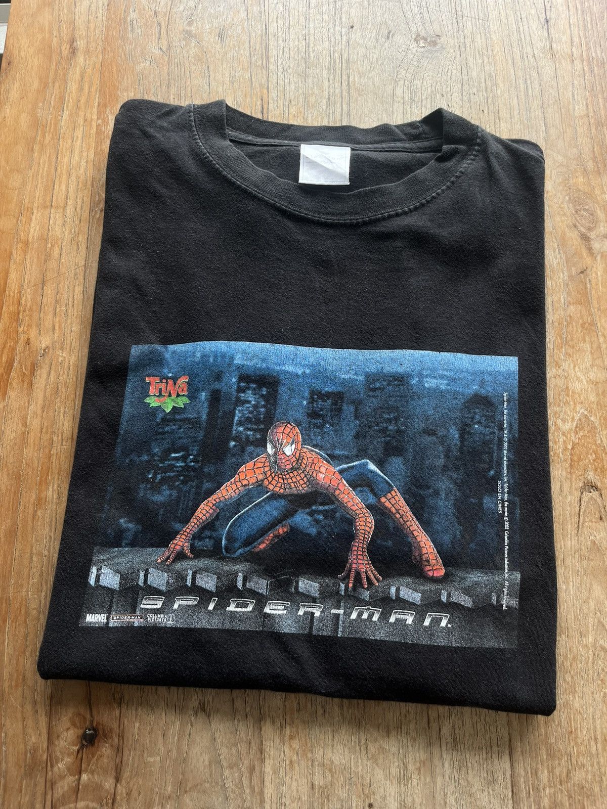 image of Marvel Comics x Movie Vintage Spider - Man 2002’S Marvel Movie Columbia Picture in Black (Size Larg