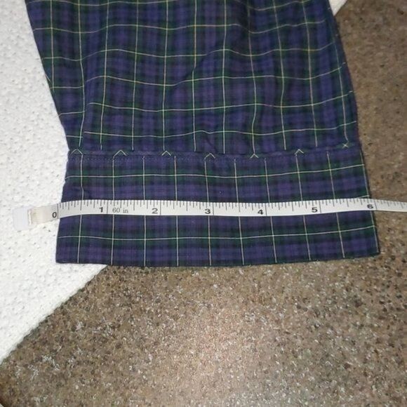 Vintage Lands' End Blue Plaid Button Down Top w Pocket & Elastic Wai Size US L / EU 52-54 / 3 - 10 Thumbnail