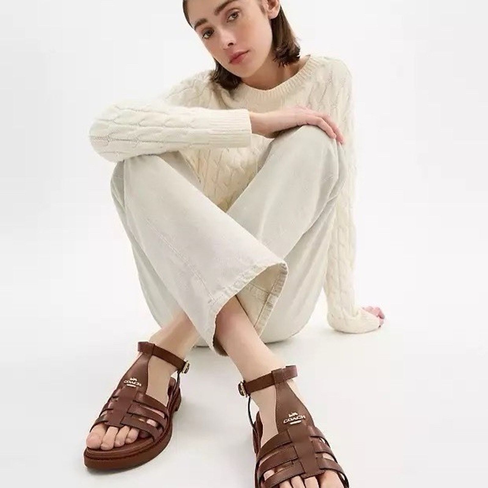 Coach NWT Coach Franny Sandal Cr866 Dark Saddle us6.5 Size US 6.5 / IT 36.5 - 9 Thumbnail