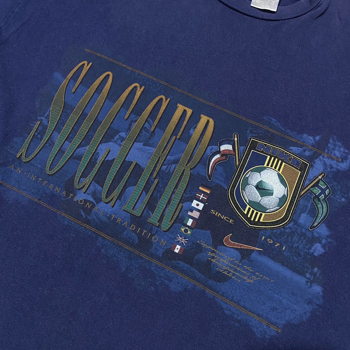Nike × Vintage Vintage 90s Nike Soccer Size US L / EU 52-54 / 3 - 4 Thumbnail