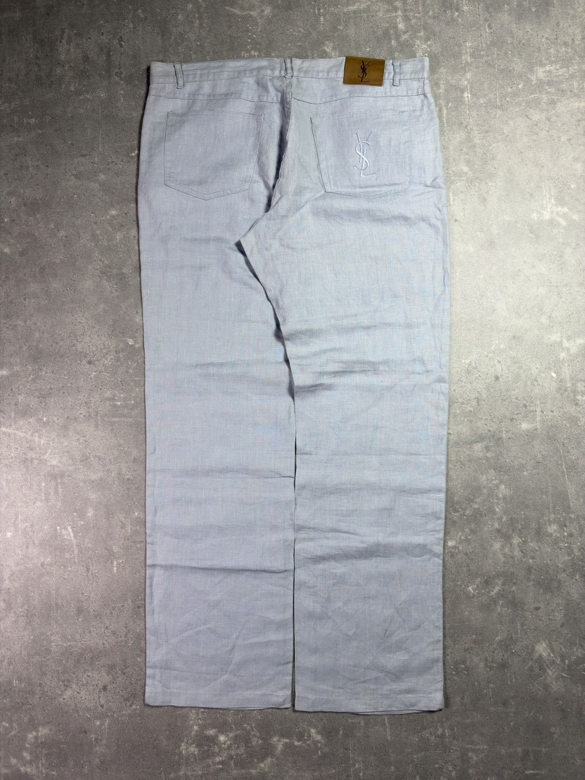 Yves Saint Laurent 100% Linen Rare Yves Saint Laurent YSL Logo Pants 38 Size US 38 / EU 54 - 1 Thumbnail
