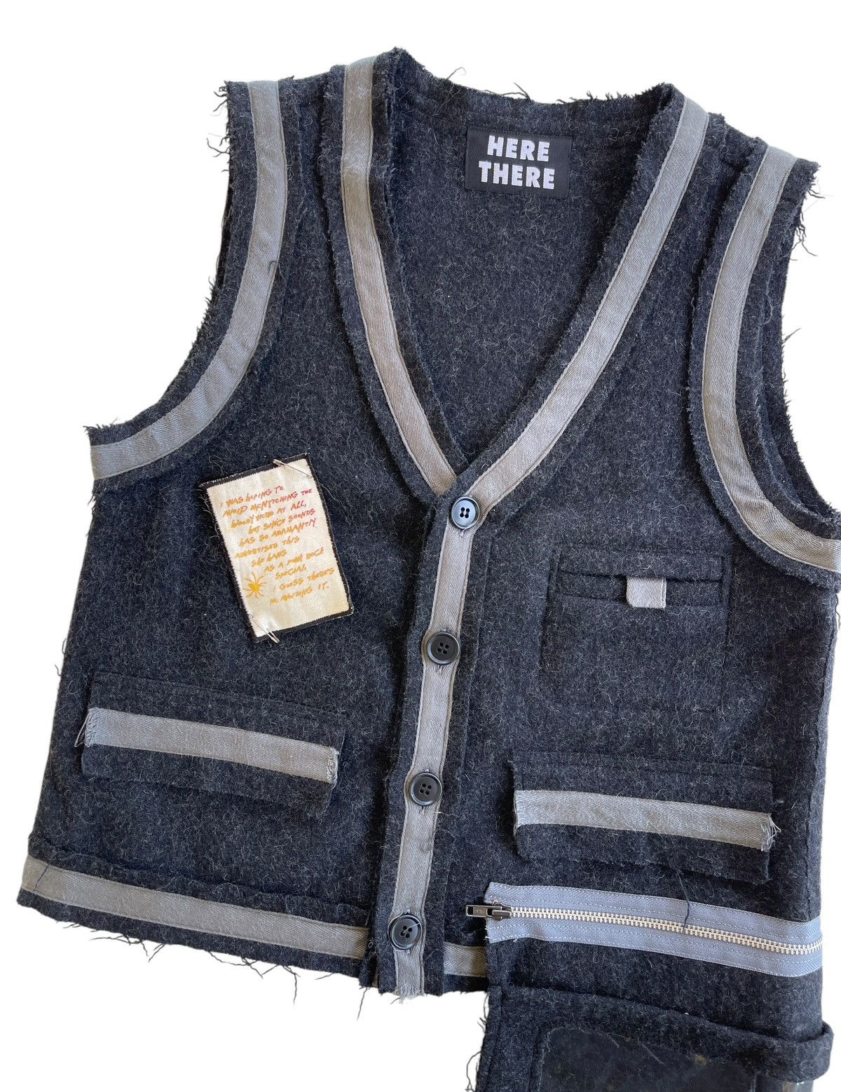 Japanese Brand Japanese Here There Wool Punk Vest Size US XS / EU 42 / 0 - 4 Thumbnail
