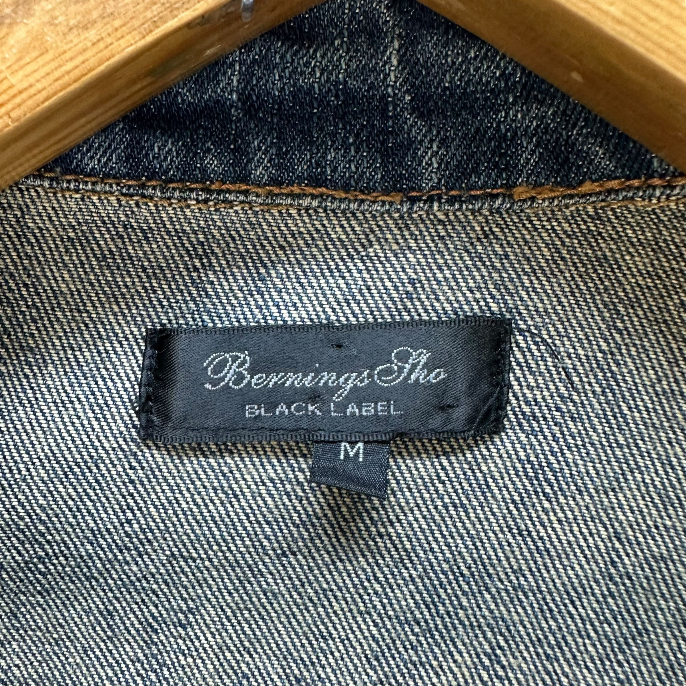 Japanese Brand Berning Sho Black Label Double Collar Denim Jacket #A27-0620 Size US M / EU 48-50 / 2 - 9 Thumbnail