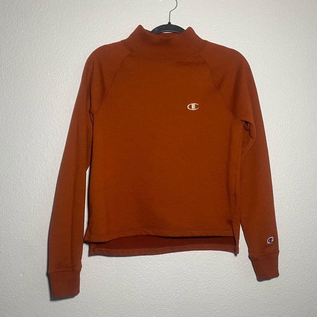 Champion Women's Champion Brown orange Mock Neck Sweatshirt - Size XS Size XS / US 0-2 / IT 36-38 - 1 Thumbnail