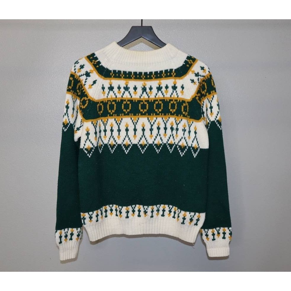 JCPenney Vintage 80s JC Penney Sweater Women's Size S Green Geometric Size S / US 4 / IT 40 - 1 Thumbnail