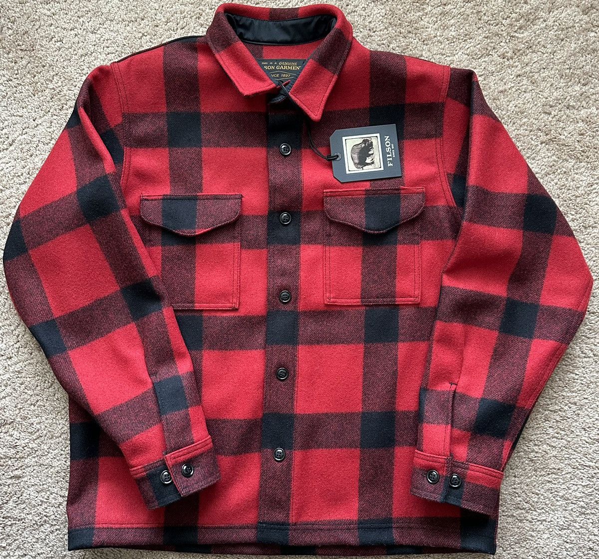 image of Filson Mackinaw Jac Shirt XL Usa Pendleton Wool in Black/Red, Men's