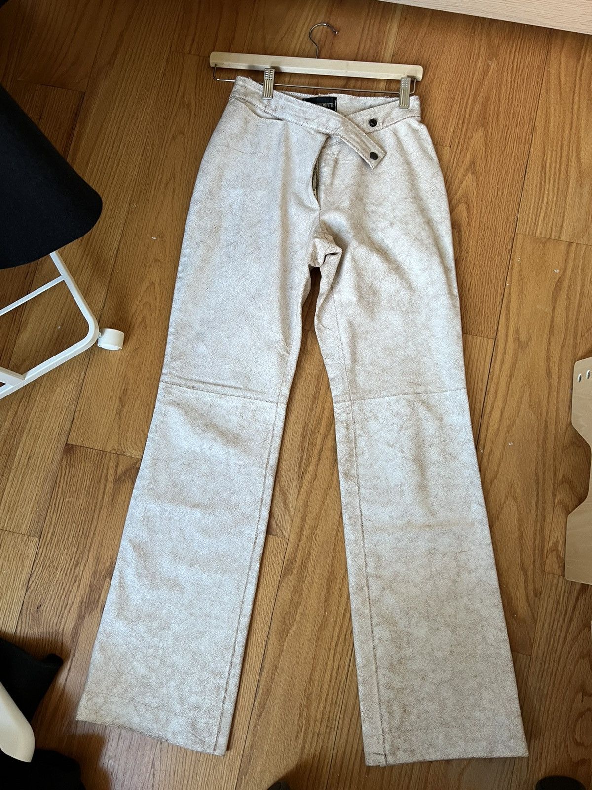 Ann Demeulemeester Ann Demeulemeester SS02 Leather Pants Size 26" / US 2 / IT 38 - 2 Thumbnail