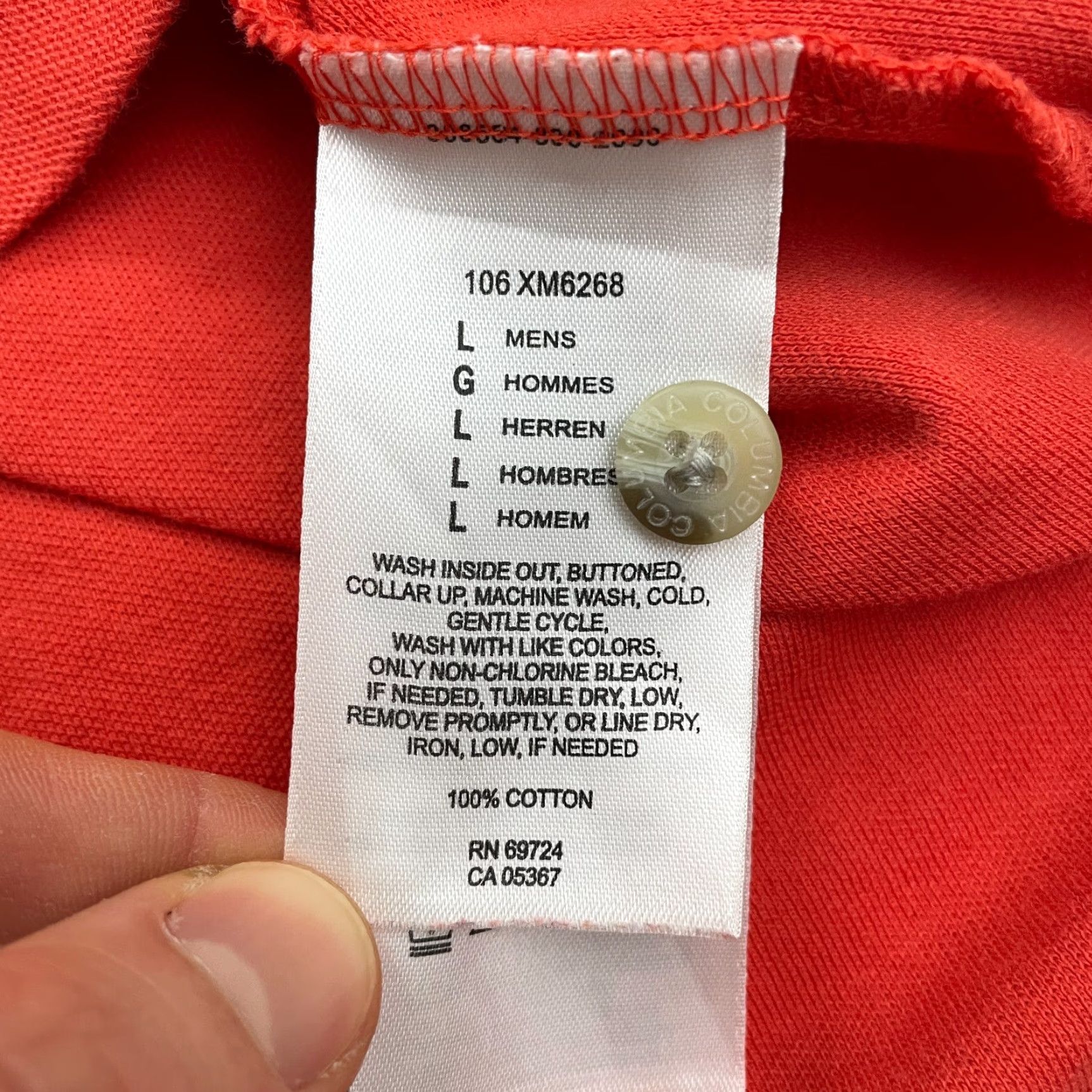 Vintage Columbia Polo Shirt Mens Large Orange Short Sleeve 100% Cotton Fishing Camping Shirt Regular Fit Collared Logo Breathable Easy Care Vintage No Size US L / EU 52-54 / 3 - 6 Thumbnail