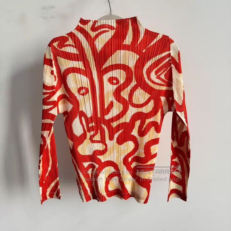 Issey Miyake Issey Miyake Red Long Sleeve Size L / US 10 / IT 46 - 2 Thumbnail