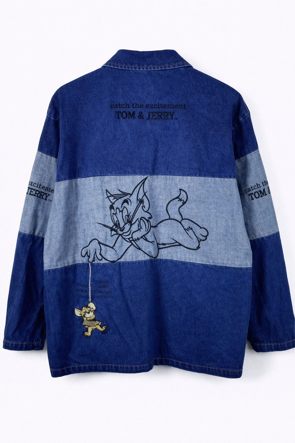 Vintage Vintage Tom & Jerry Two Tone Denim Embroidery Jacket Cartoon Size US L / EU 52-54 / 3 - 1 Thumbnail